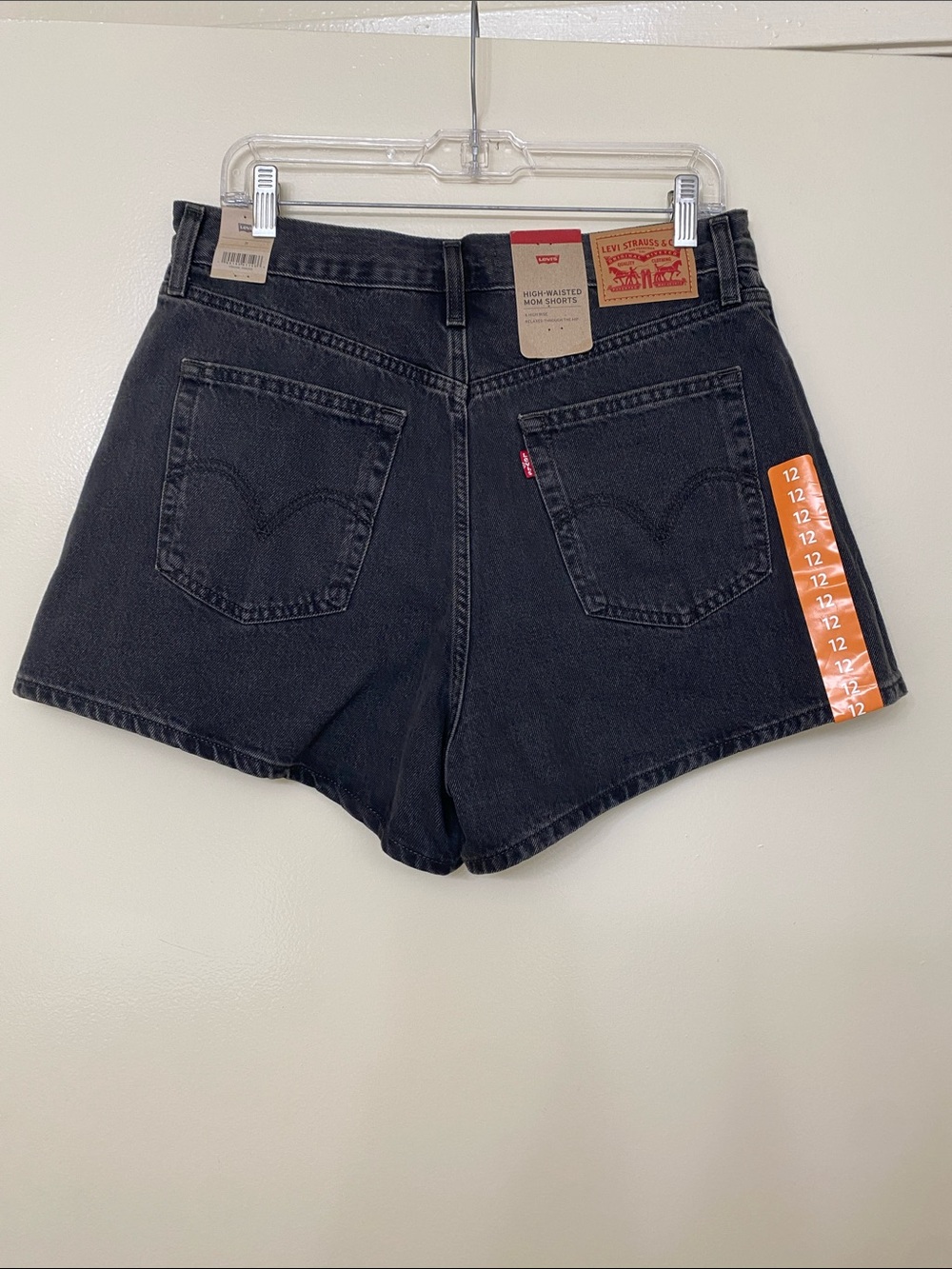 Black High-Waist Denim Mom Shorts - Picture 2 of 3